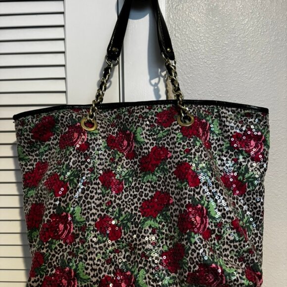 Betsey Johnson Leopard Print Floral Purse - Picture 3 of 4